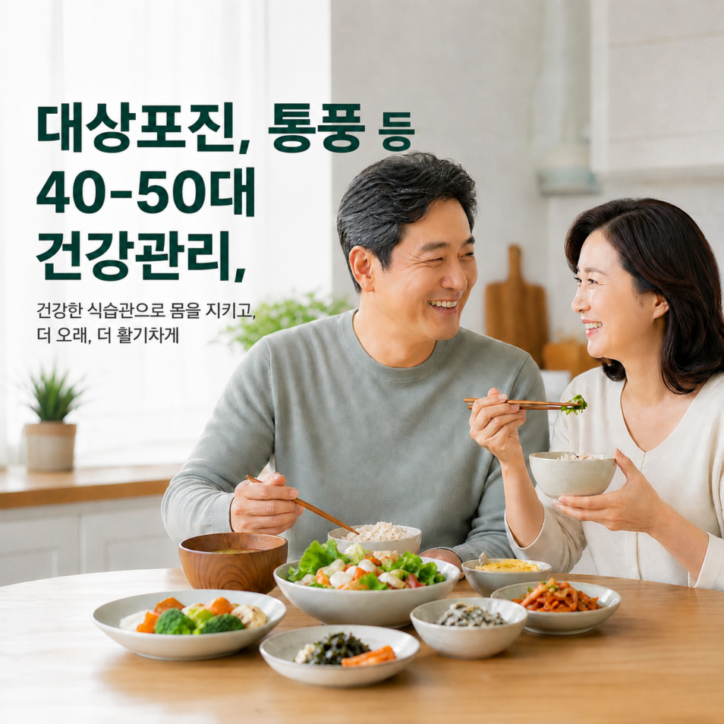 대상포진과 통풍 등 40대 및 50대 성인병 예방을 위한 건강한 식습관과 식사 가이드